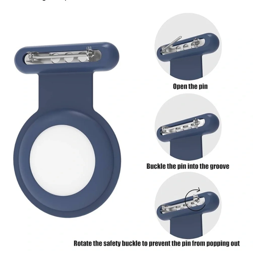 Set of 2 (1)Black and (1)Blue AirTag Holders with Clips